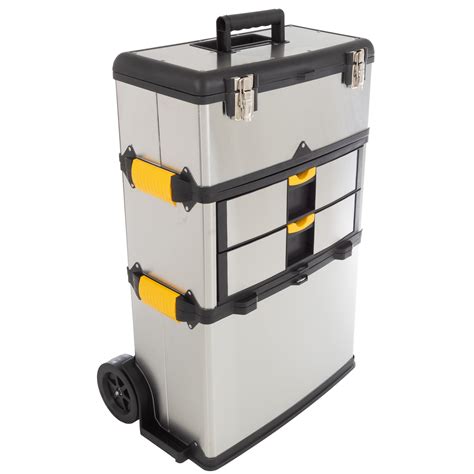 stalwart massive & mobile 3 part stainless steel tool box|Stalwart.